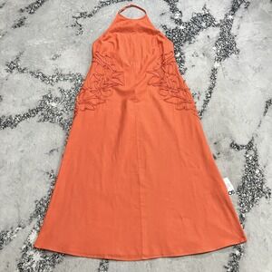 renaissance embroidered dress cotton linen under $100 LINEN LILY EMBROIDERY MAXI DRESS main image 1
